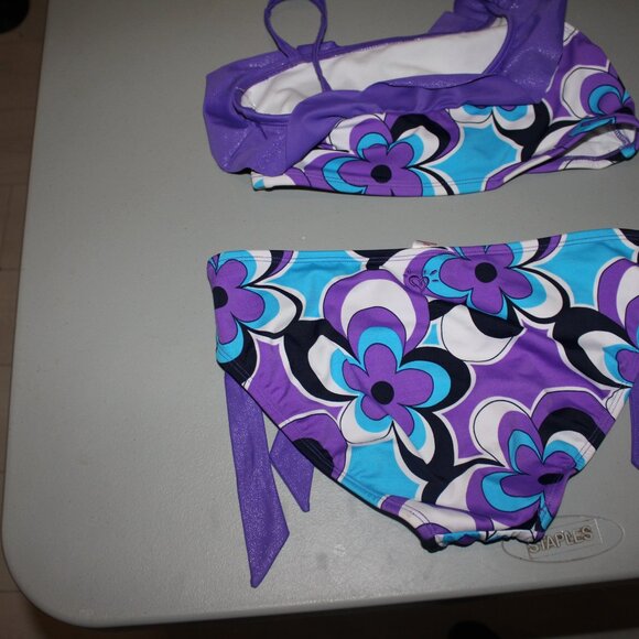 Multi Color 2 Pcs Justice Bikini Swimsuit Size 14 New - Picture 4 of 6